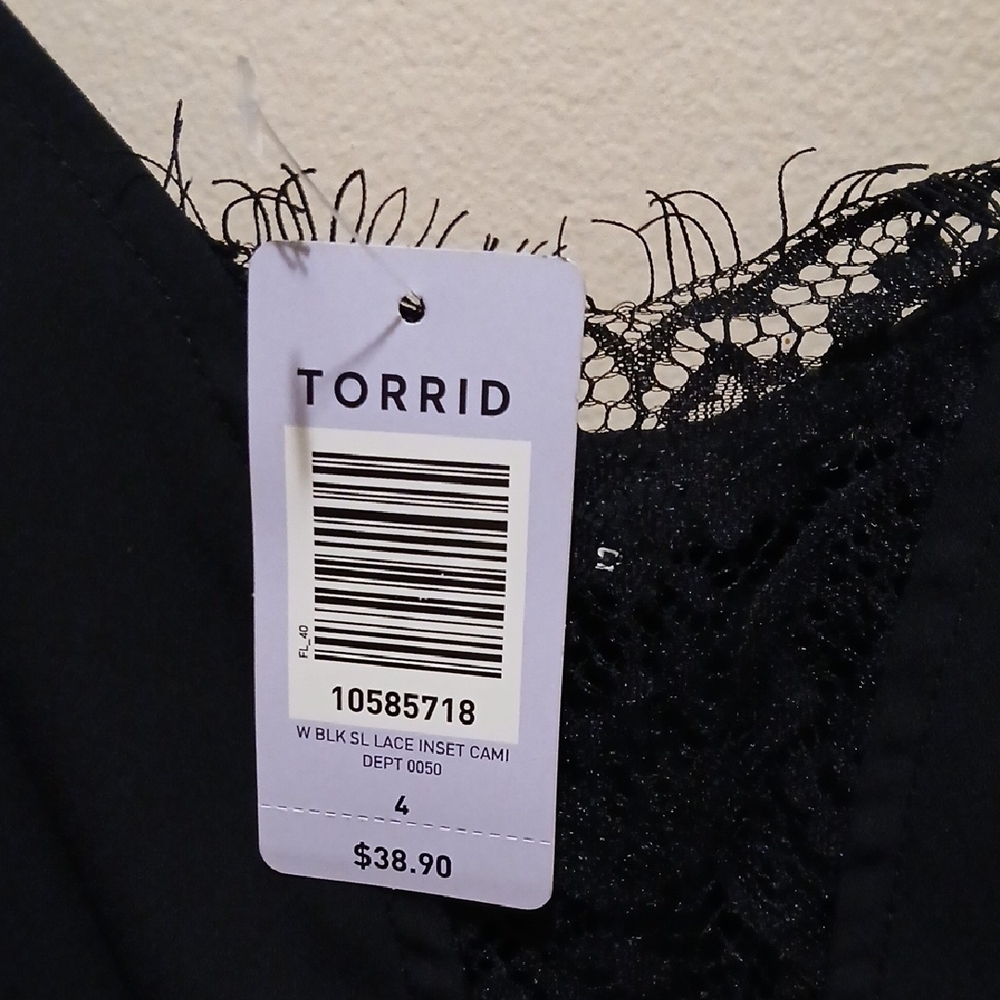 Torrid Black Lace Trim Camisole - Picture 2 of 8